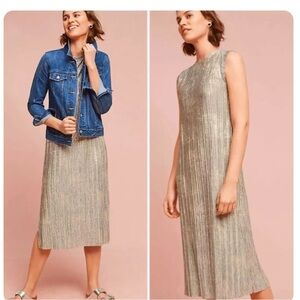 Anthropologie Corrina Metallic Dress by Akemi + Kin Size L